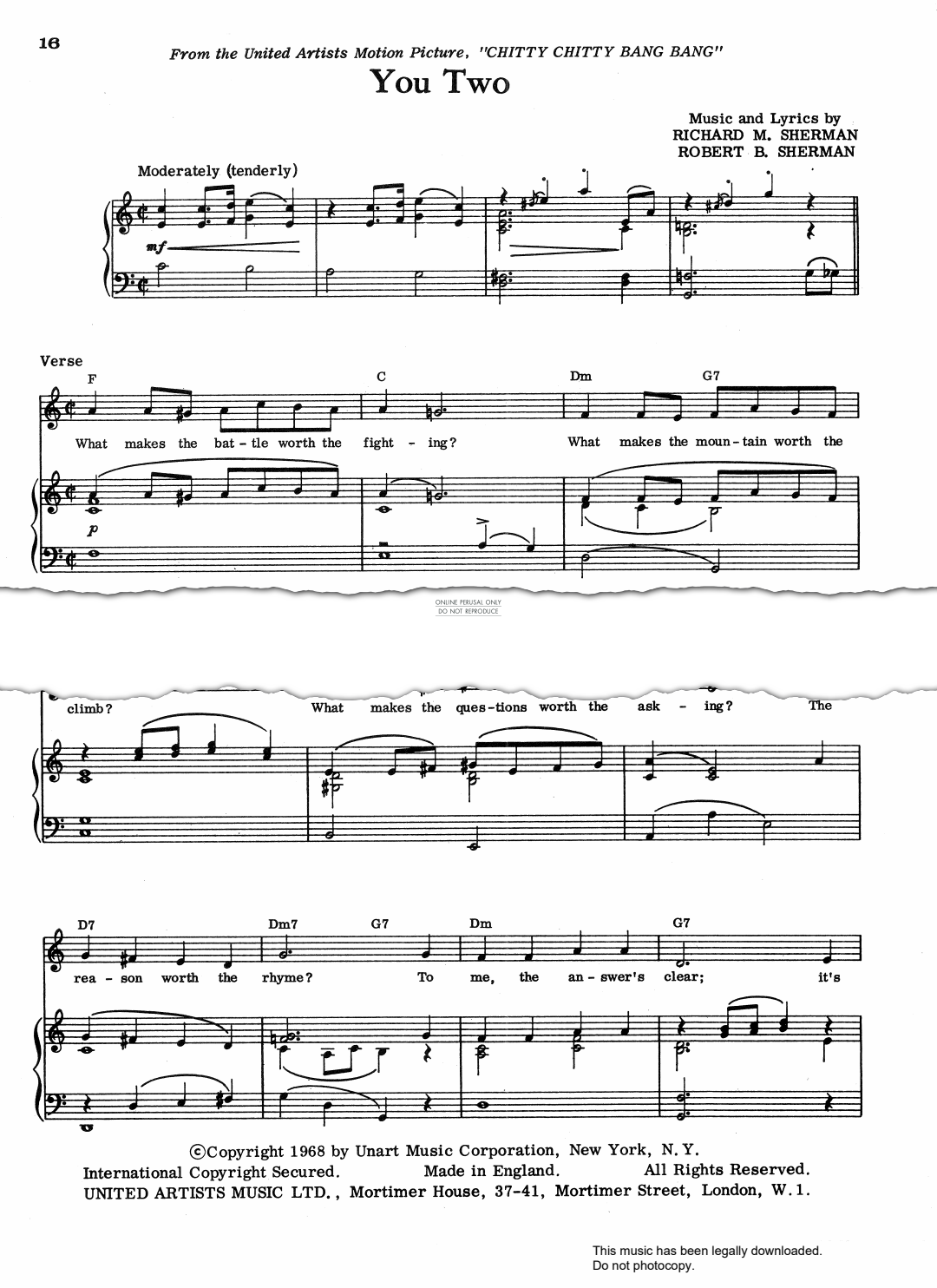 Produktbild zu: You Two (from 'Chitty Chitty Bang Bang')
