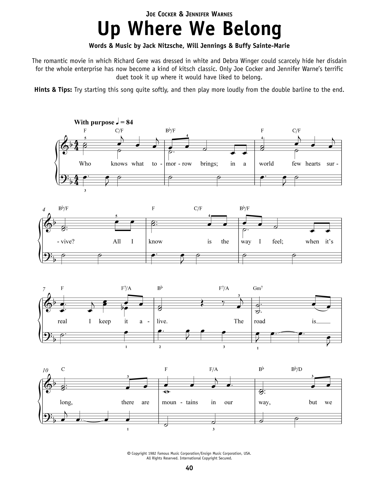 Produktbild zu: Up Where We Belong (from An Officer And A Gentleman)
