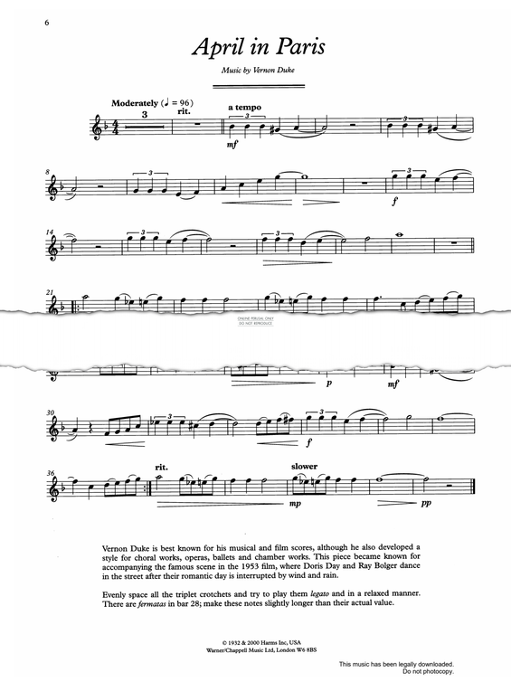 Produktgalerie: Seite 1 von 1 April In Paris, Vernon Duke, Flöte, Klavier