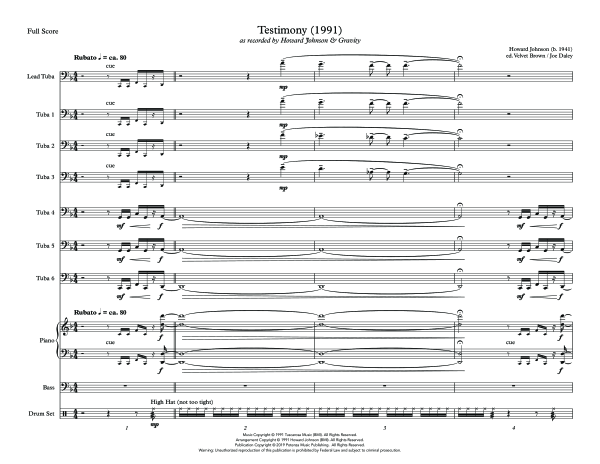 Produktgalerie: Seite 1 von 11 Testimony, , (Tuba Solo, 6x Tuba und Combo Band)