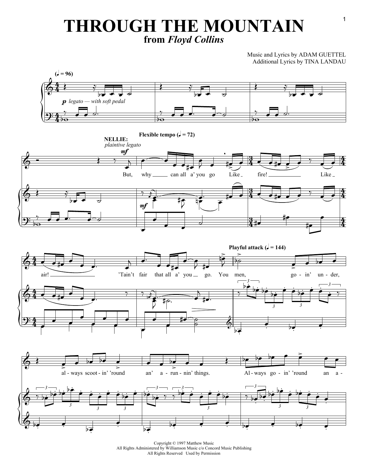 Produktgalerie: Seite 1 von 1 Through The Mountain (from Floyd Collins), Tina Landau, Gesang, Klavier