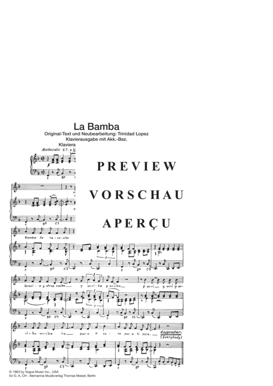 Produktgalerie: Seite 4 von 4 La Bamba, Lopez, 	Trini, Klavier und Gesang