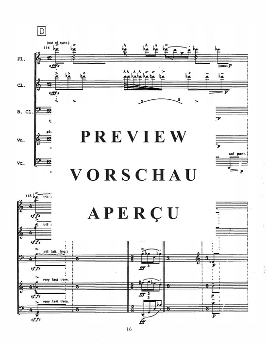 Product gallery: Page 18 of 21 Traces , , (flute, clarinet, bass clarinet, violin and cello)