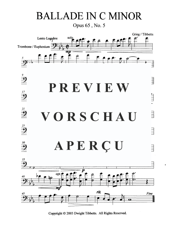 Produktgalerie: Seite 11 von 11 Ballade in C-Moll, , Blechbläser Quintett
