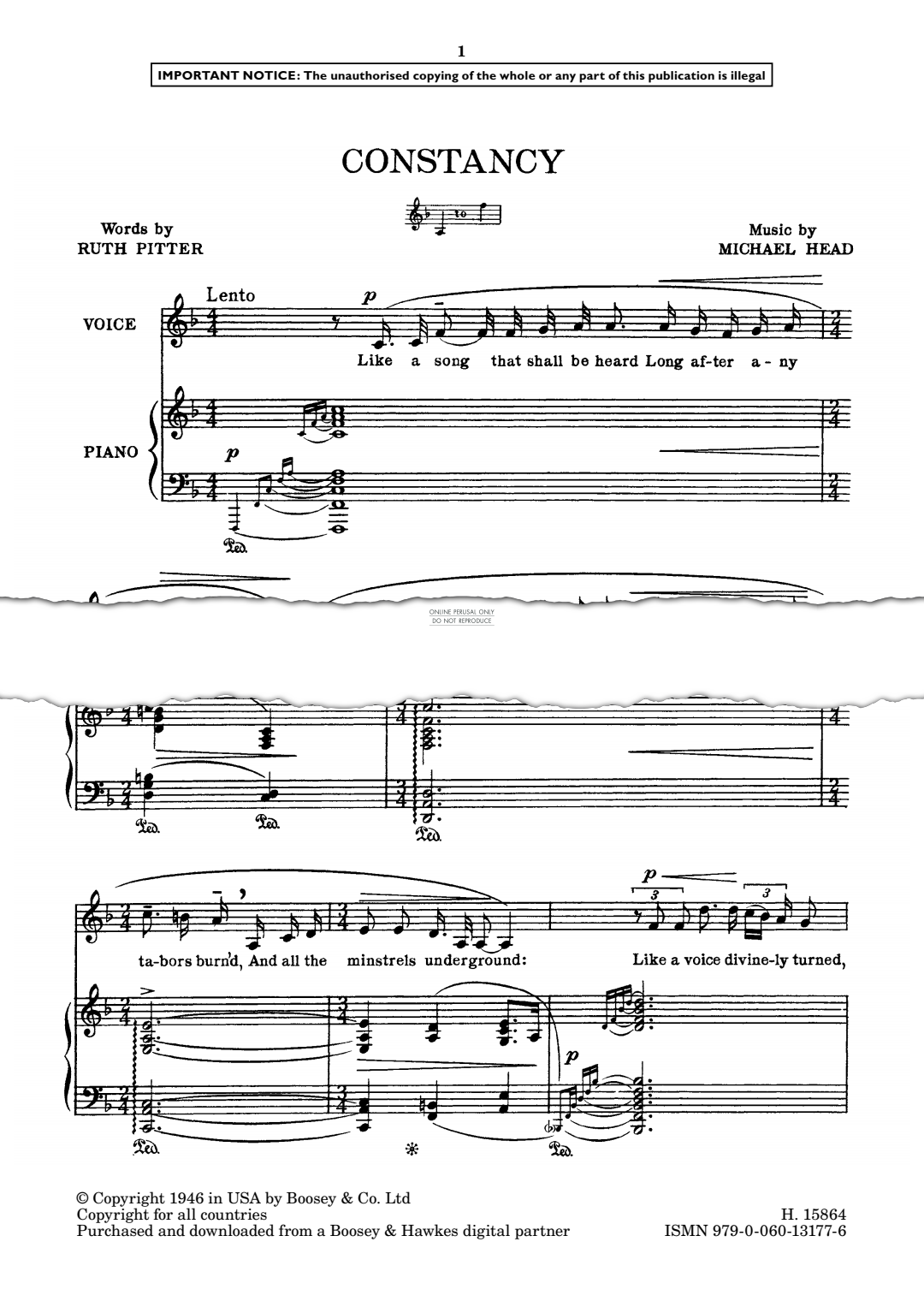 Produktgalerie: Seite 1 von 1 Constancy, Michael Head, Gesang, Klavier