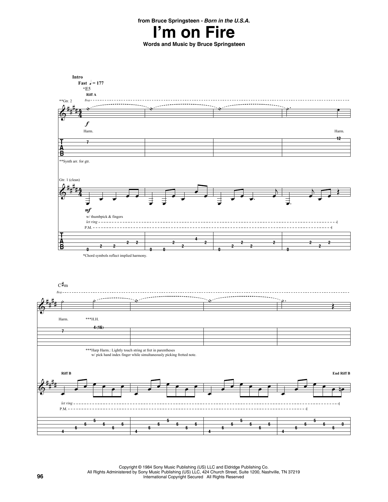 Produktgalerie: Seite 1 von 1 I'm On Fire, Bruce Springsteen, Gitarre