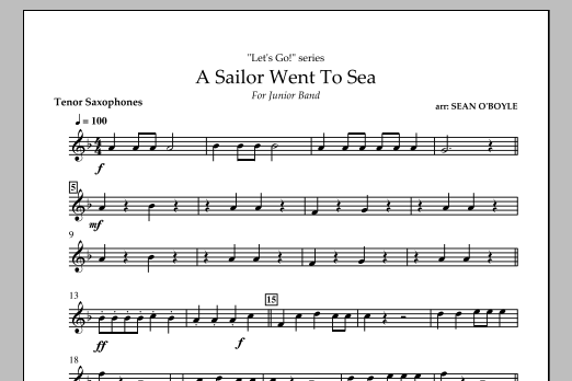 Produktbild zu:  A Sailor Went To Sea - Tenor Saxophone - 