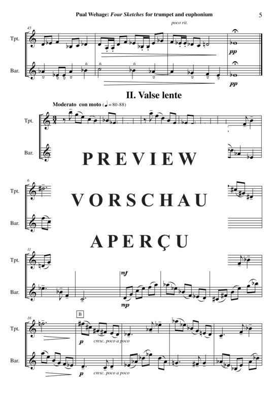 Produktgalerie: Seite 6 von 22 Four Sketches , , (Duett für Trompete in B + Euphonium in B)