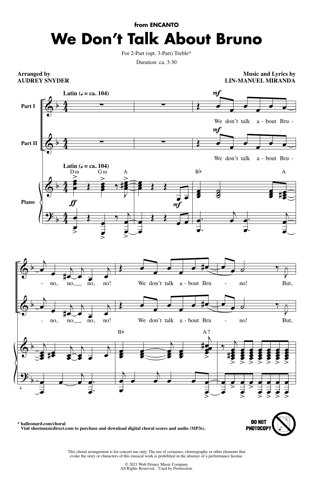 Produktbild zu: We Don't Talk About Bruno (arr. Audrey Snyder)