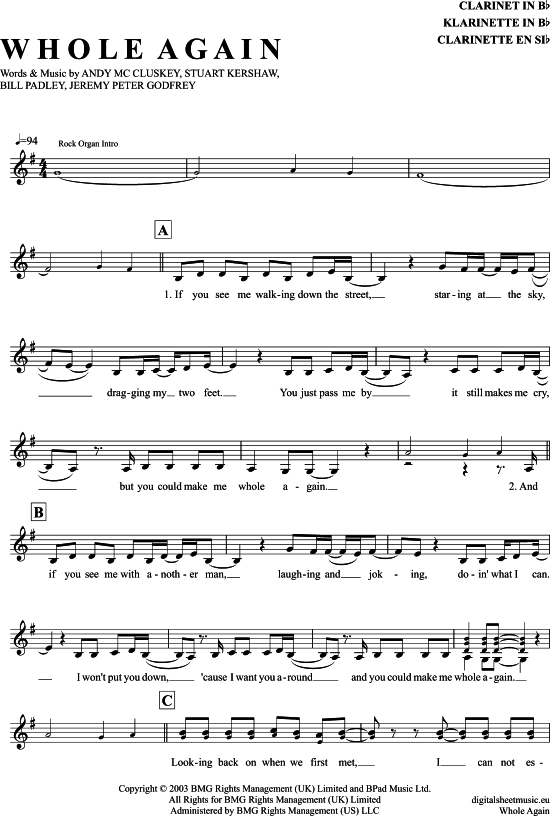 Product gallery: Page 1 of 4 Whole Again , Kitten, Atomic, Clarinet in B-flat