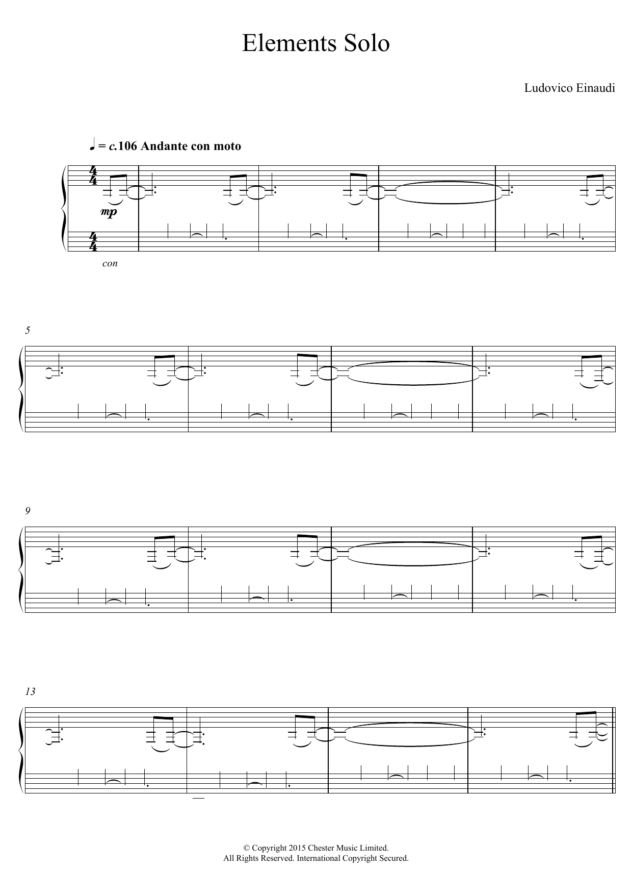 Product gallery: Page 1 of 1 Elements Solo, Ludovico Einaudi