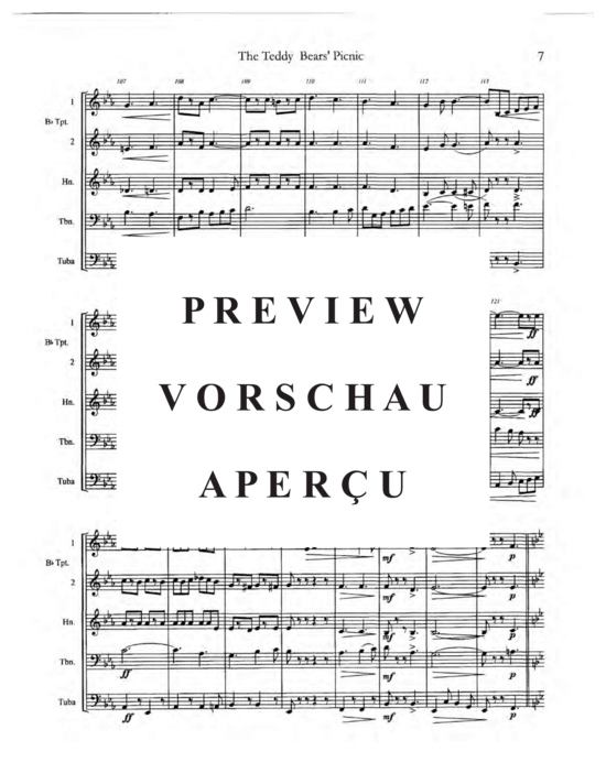 Produktgalerie: Seite 11 von 21 The Teddy Bear´s Picnic , , (Blechbläser Quintett)