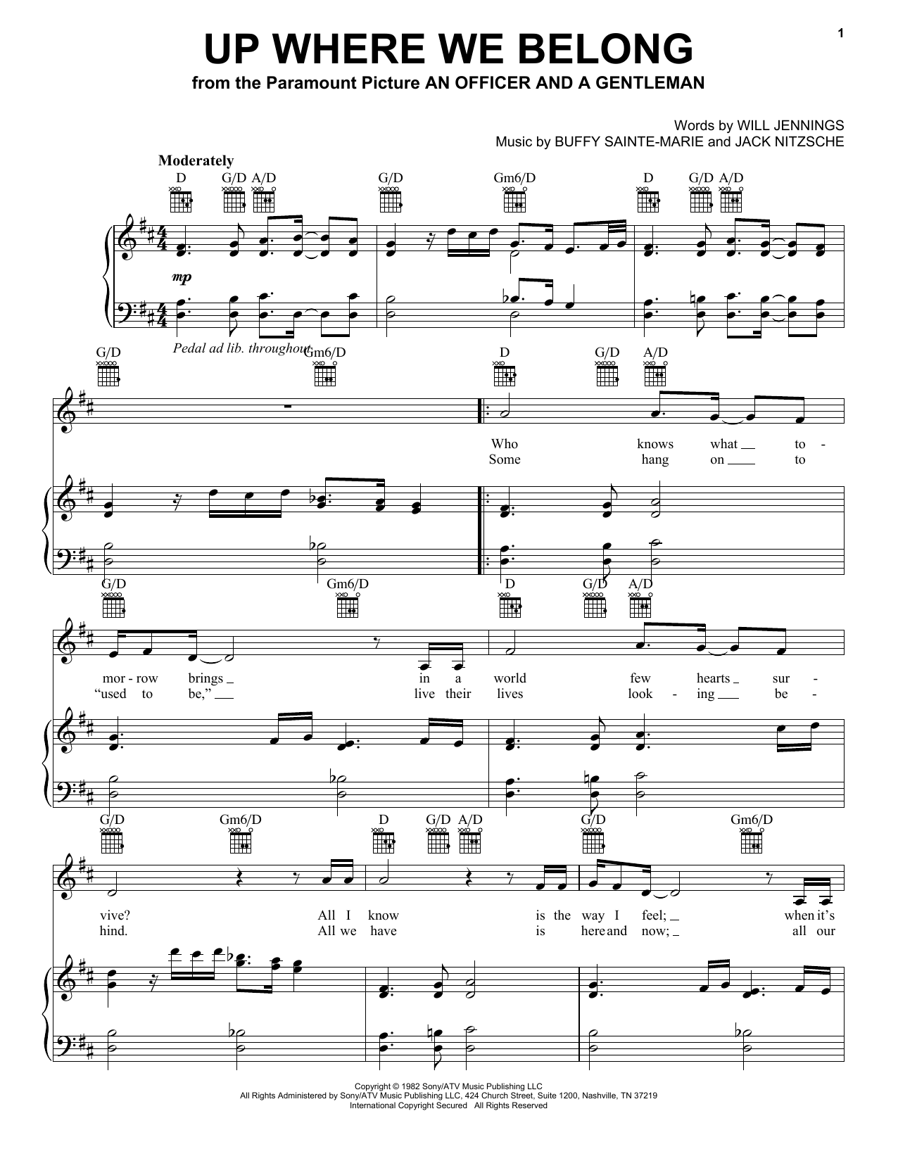 Produktbild zu: Up Where We Belong (from An Officer And A Gentleman)