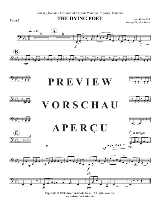 Product gallery: Page 8 of 9 The Dying Poet , , (Tuba Quartet: 2x Baritone, 2xTuba)
