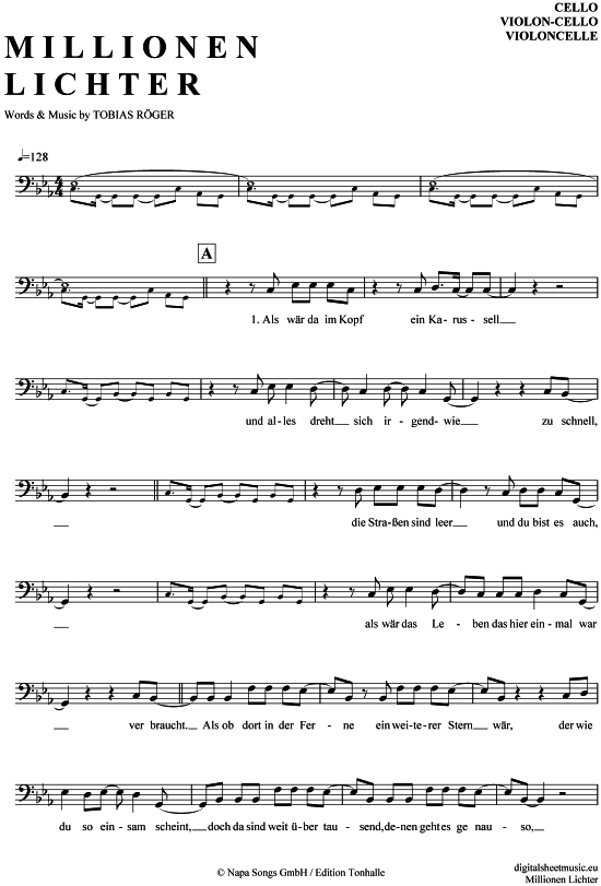 Produktgalerie: Seite 1 von 4 Millionen Lichter , Stürmer, Christina, (Violon-Cello)