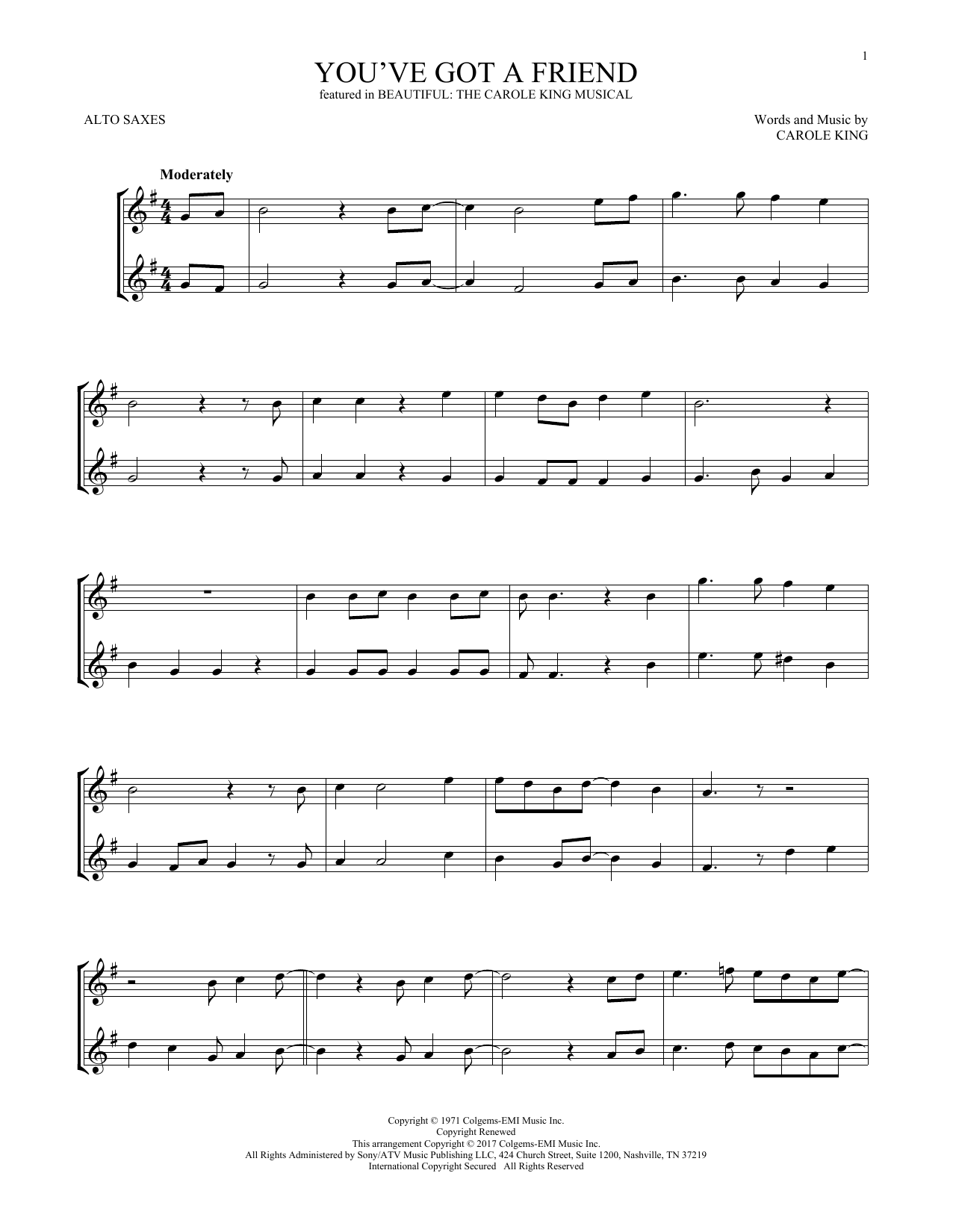 Product gallery: Page 1 of 1 You've Got A Friend (from Beautiful: The Carole King Musical), Carole King