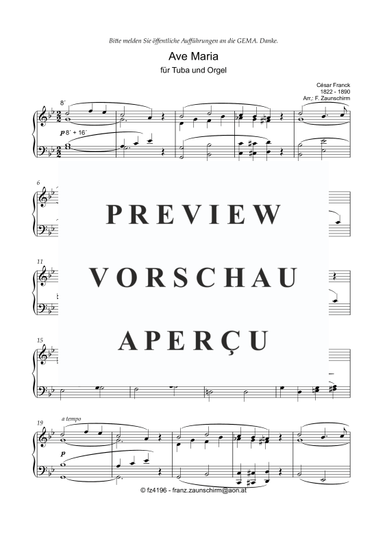 Produktgalerie: Seite 8 von 10 Ave Maria, , Tuba und Orgel