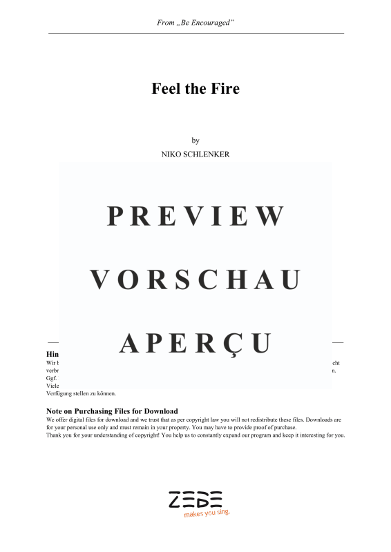 gallery: Feel the Fire, , Gemischter Chor SATB a cappella