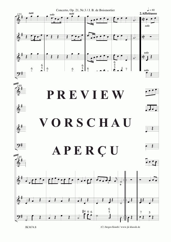 Product gallery: Page 9 of 11 Concerto für Altblockflöte + Violine (Op.21 No.3) , ,  (Mixed ensemble for winds, strings + BC)