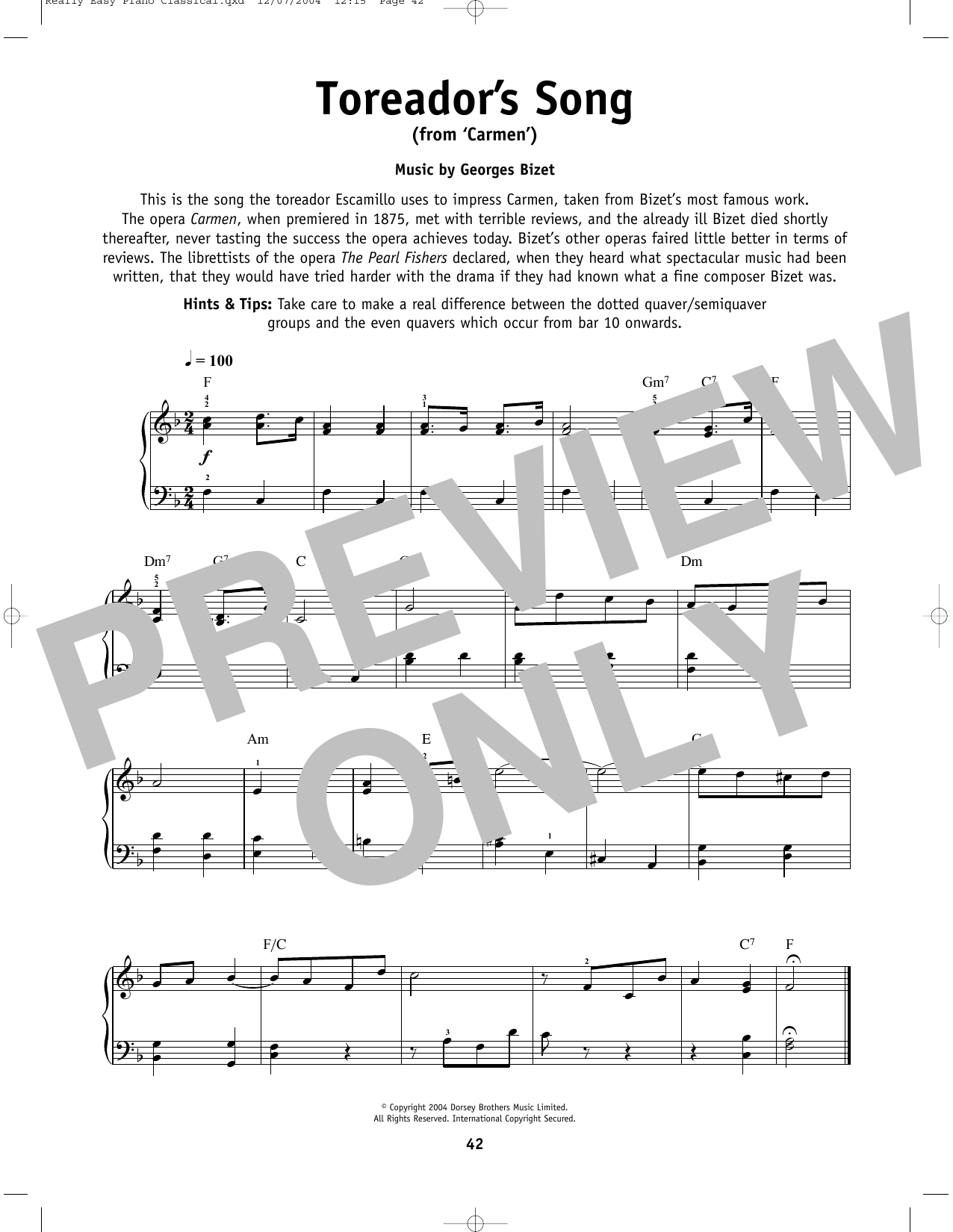 Produktbild zu:  Toreador Song - Georges Bizet