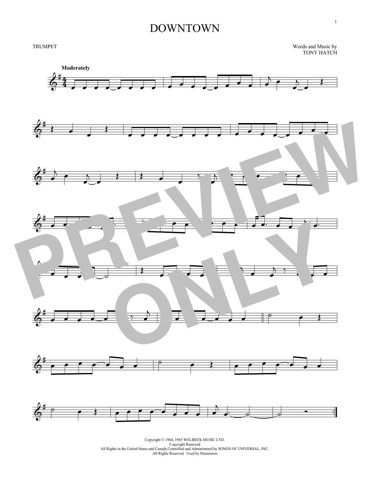 Produktgalerie: Seite 1 von 1 Downtown, Petula Clark, Trompete