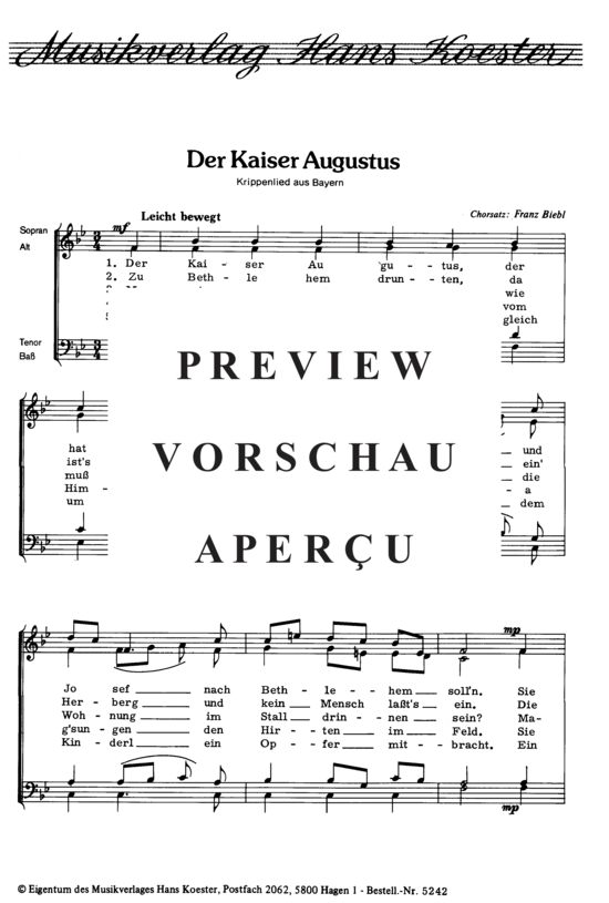 gallery: Der Kaiser Augustus , , (Gemischter Chor)