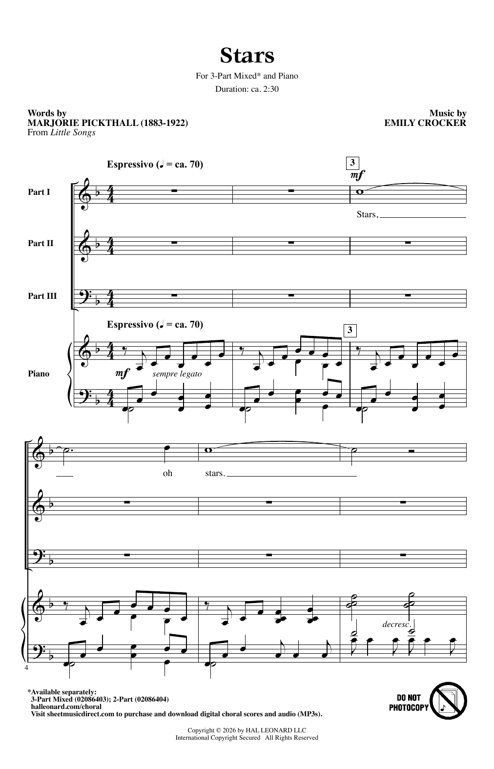 Produktgalerie: Seite 1 von 1 Stars, Emily Crocker, Chor