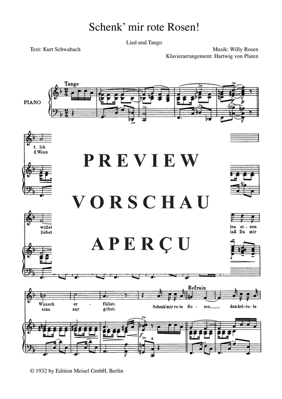 Produktgalerie: Seite 4 von 4 Schenk mir rote Rosen, 	, Klavier und Gesang