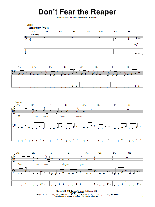 Produktgalerie: Seite 1 von 1 Don't Fear The Reaper, Blue Oyster Cult, E-Bass
