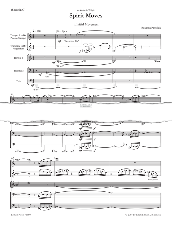 Produktgalerie: Seite 1 von 1 Spirit Moves (Score & Parts), Roxanna Panufnik, Horn, Posaune, Quintett, Trompete, Tuba