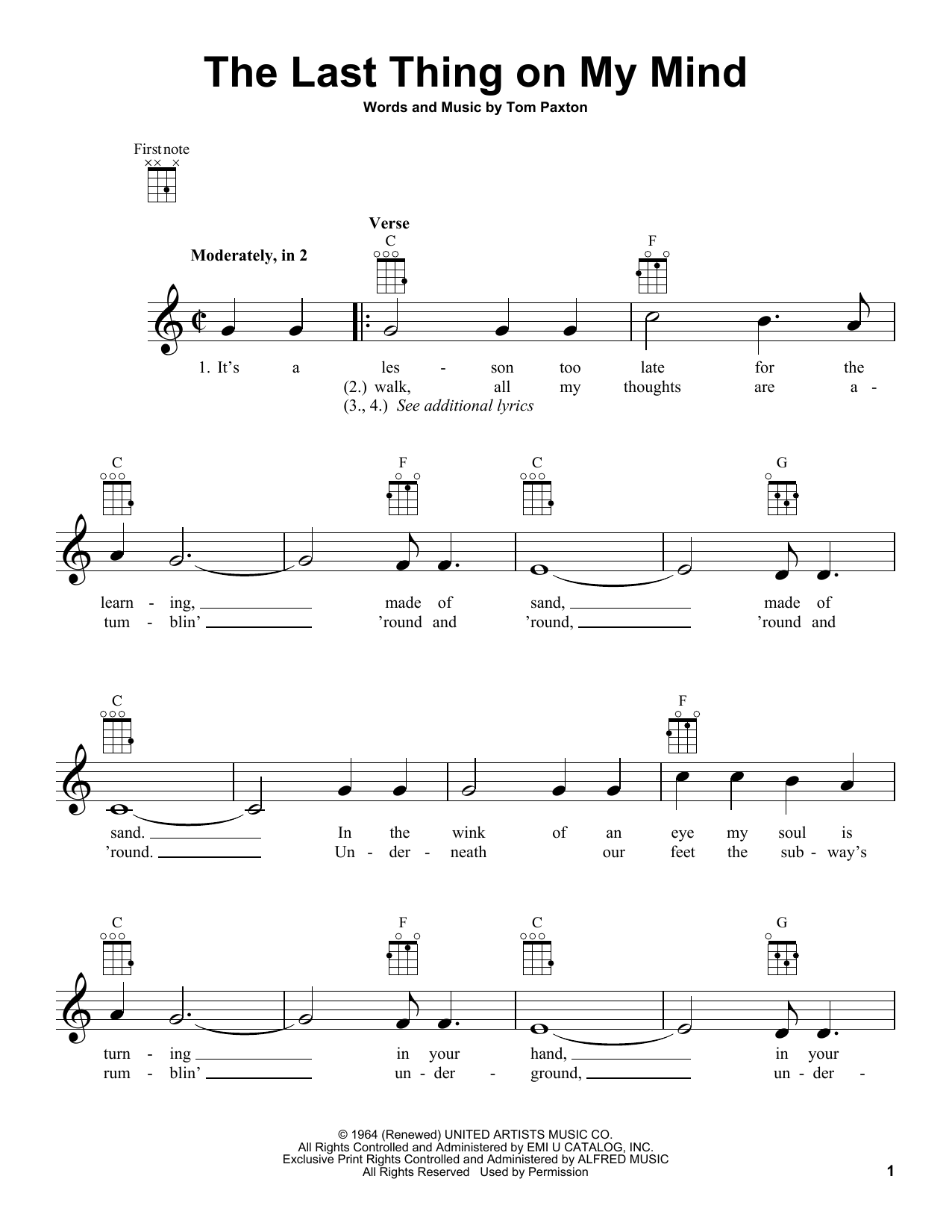 Product gallery: Page 1 of 1 The Last Thing On My Mind, Tom Paxton