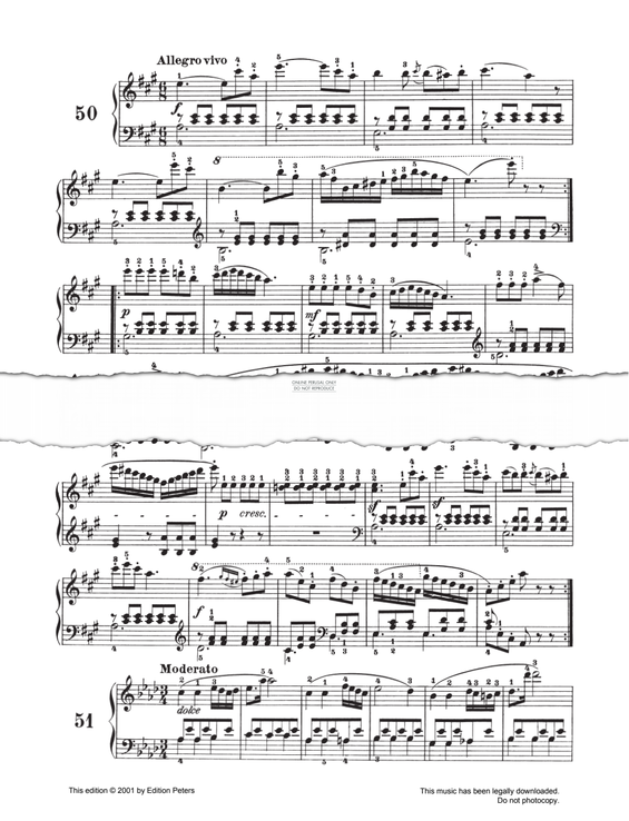 Produktgalerie: Seite 1 von 1 Allegro Vivo Op. 139 No. 50, Carl Czerny, Klavier