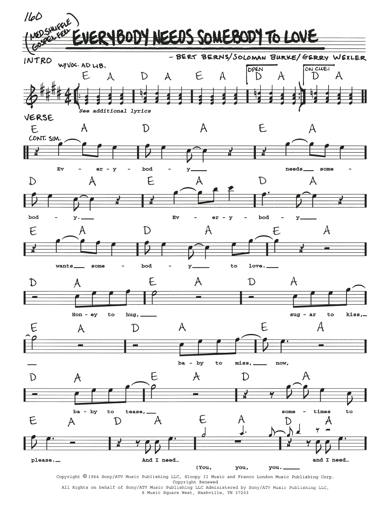 Produktbild zu: Everybody Needs Somebody To Love