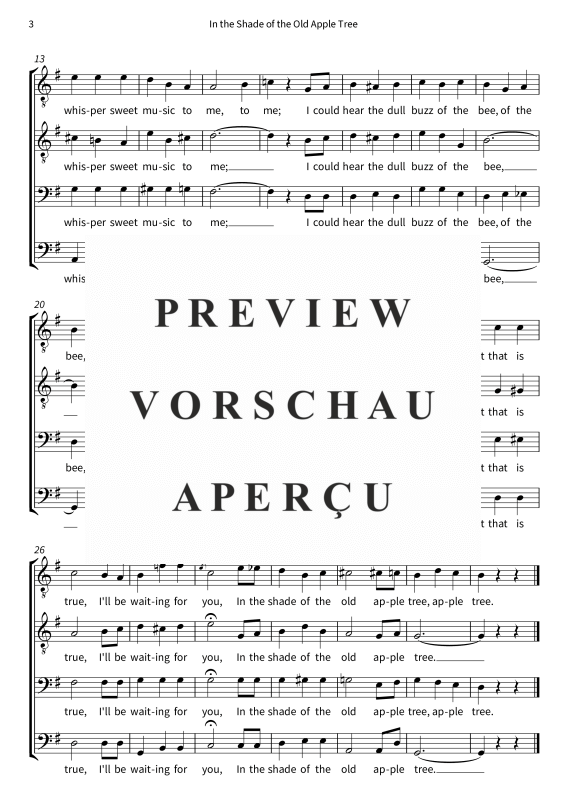 gallery: In the Shade of the Old Apple Tree, , (Männerchor 2x Tenor, Bariton, Bass)