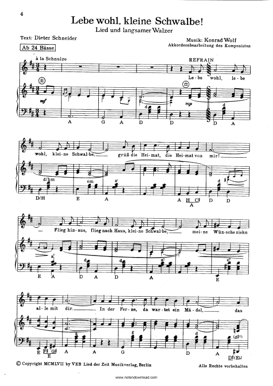 Produktbild zu: Lebe wohl, kleine SchwalbeRenate Holm (1958)