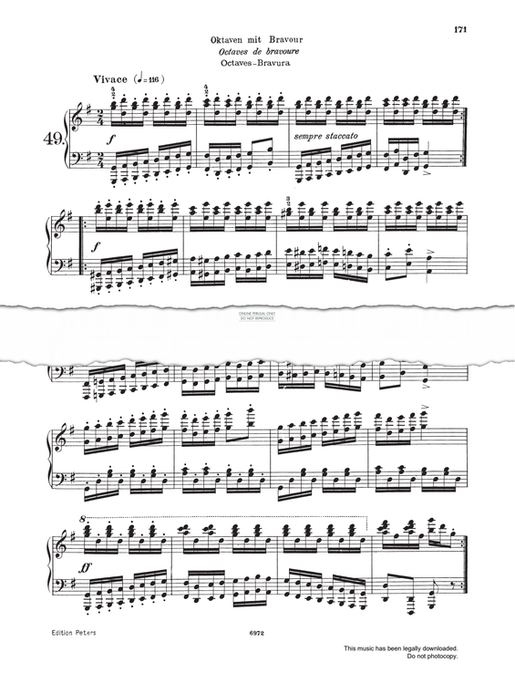 Produktgalerie: Seite 1 von 1 Vivace Study (Op. 740, No.49), Carl Czerny, Klavier