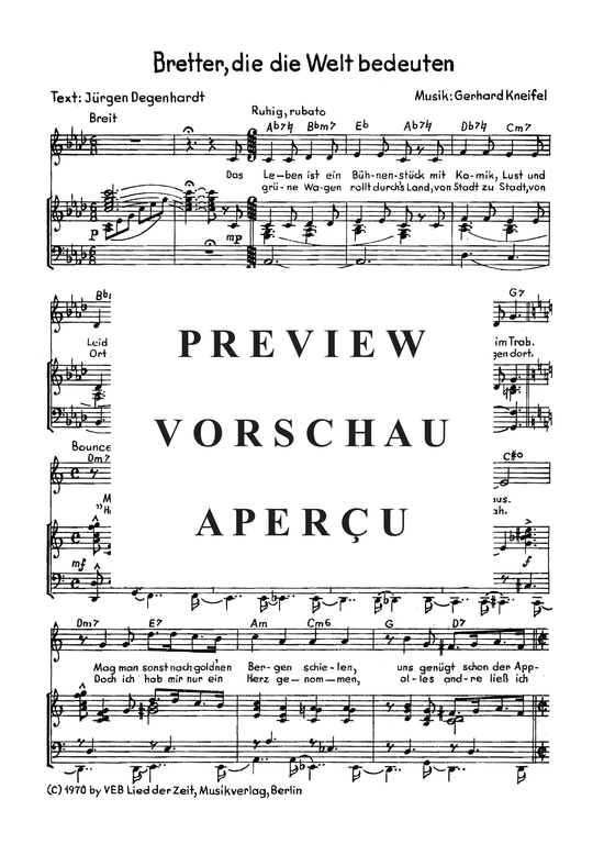 Product gallery: Page 4 of 4 Bretter, die die Welt bedeuten , , Piano and Voice