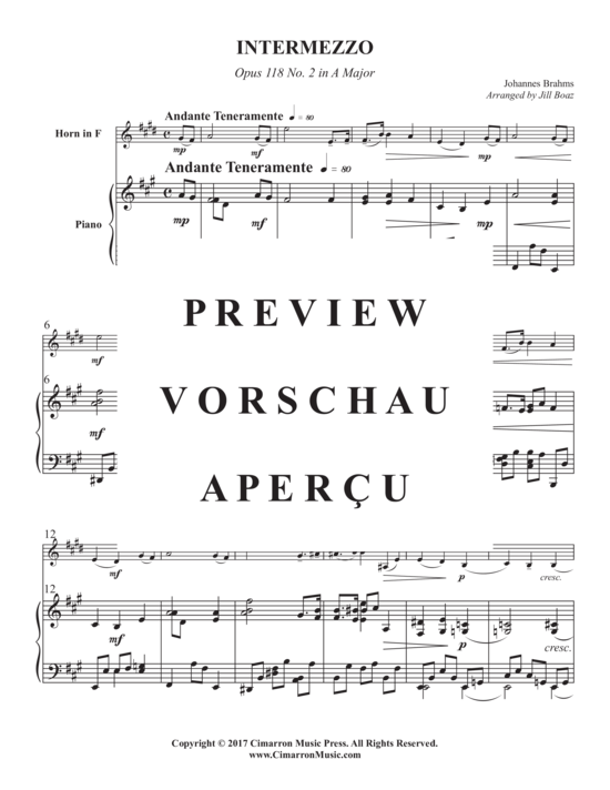 Produktgalerie: Seite 3 von 9 Intermezzo , , (Horn in F + Klavier)