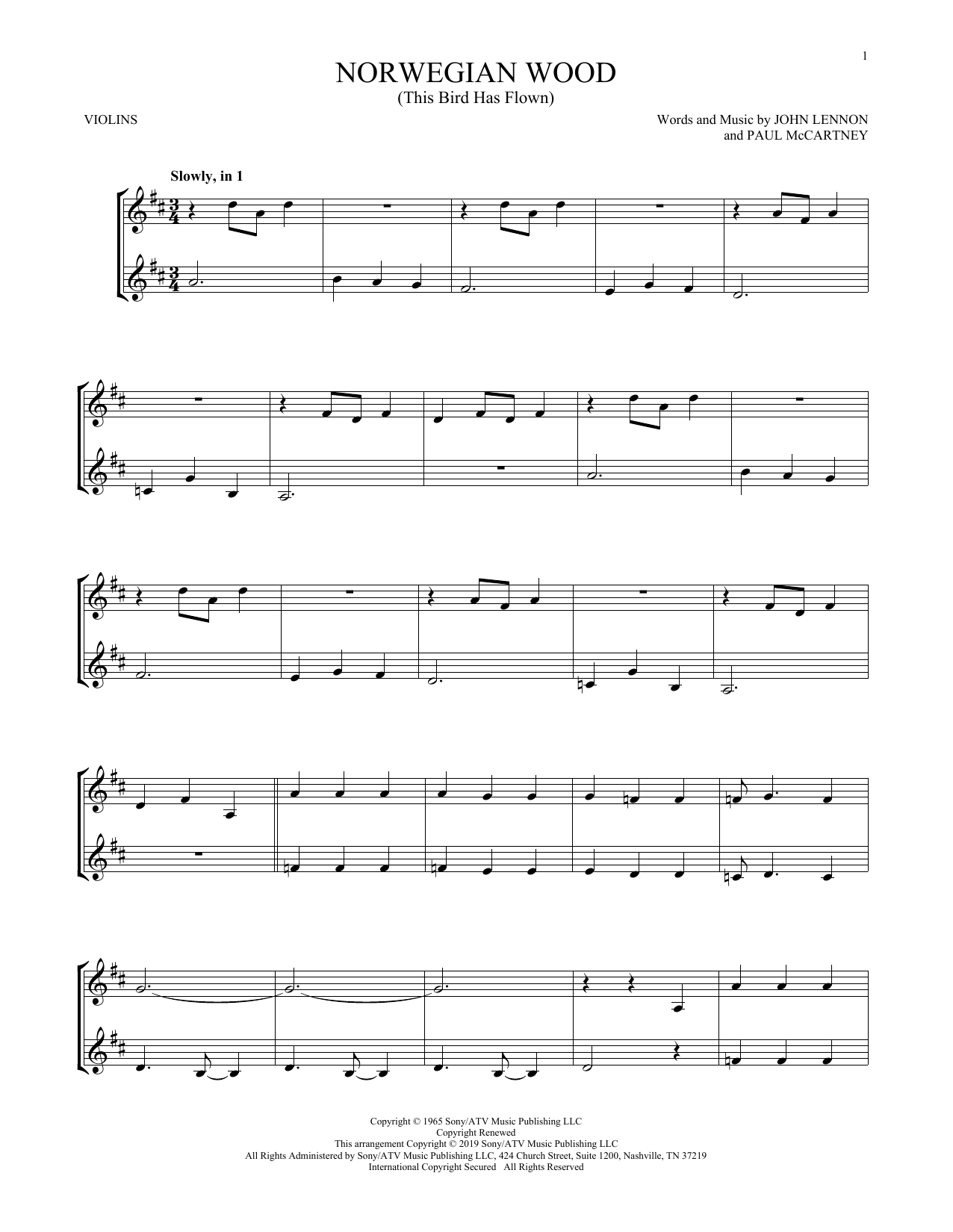 Product gallery: Page 1 of 1 Norwegian Wood (This Bird Has Flown), The Beatles