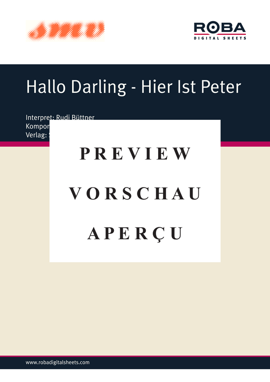 Product gallery: Page 2 of 3 Hallo Darling - Hier Ist Peter , , Piano and Voice