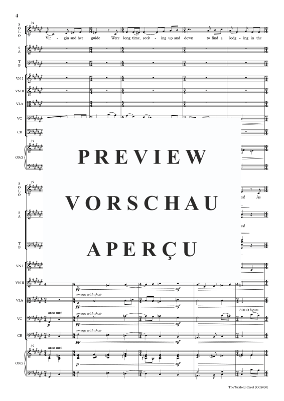 Produktgalerie: Seite 7 von 11 The Wexford Carol, , Sopran Solo, Gemischter Chor, Streicher und Orgel