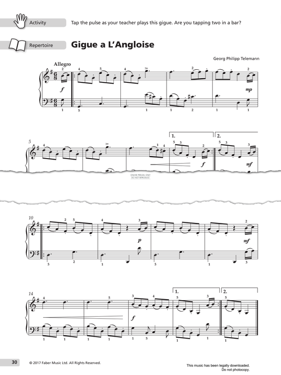 Product gallery: Page 1 of 1 Gigue a L'Anglaise, Georg Philipp Telemann