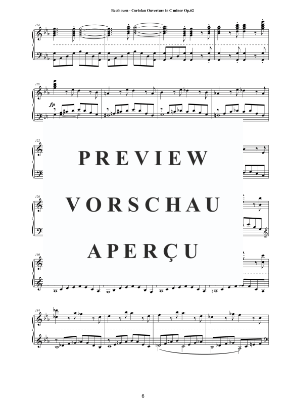 Produktgalerie: Seite 7 von 11 Coriolan Ouverture in C minor Op.62 - Piano Version, , Klavier Solo