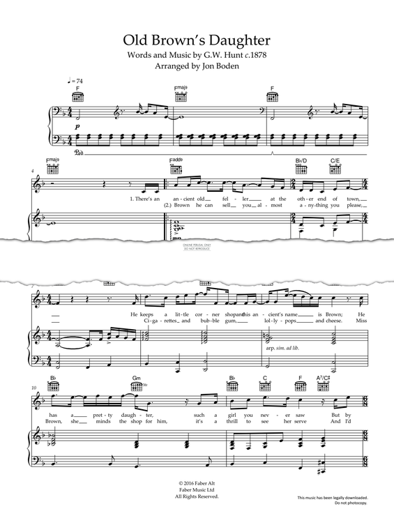 Produktgalerie: Seite 1 von 1 Old Brown's Daughter, Jon Boden, Gesang, Gitarre, Klavier