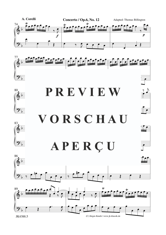 Produktgalerie: Seite 6 von 10 Concerto Op,6. No.12, , Klavier/Cembalo Solo