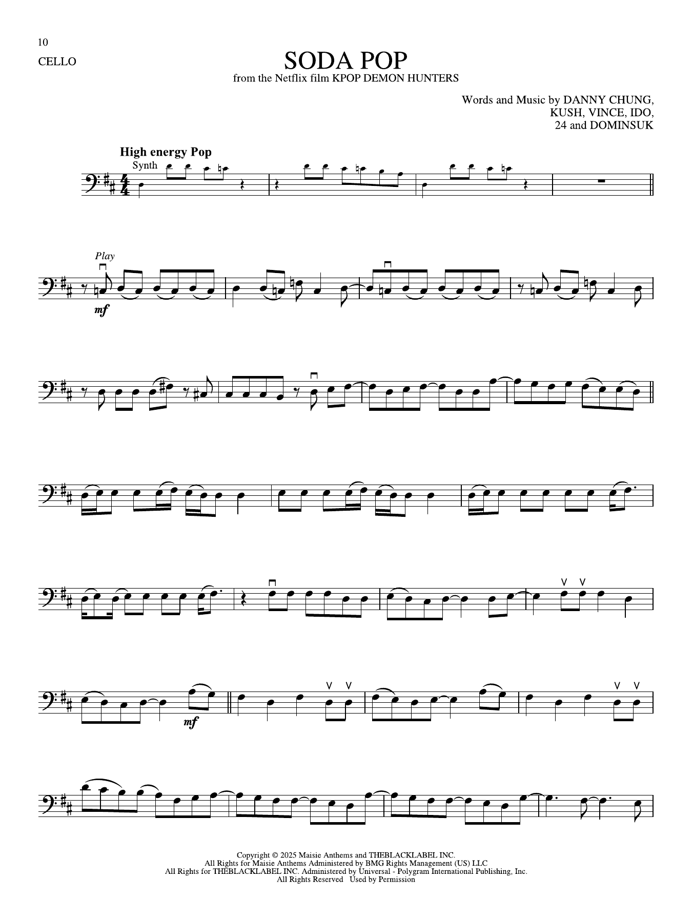 Produktgalerie: Seite 1 von 1 Soda Pop (from KPop Demon Hunters), Saja Boys, Violoncello