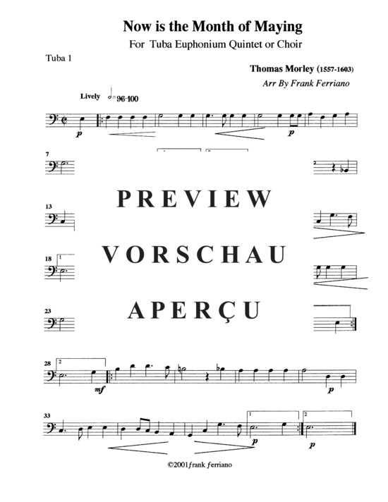 Produktgalerie: Seite 13 von 16 Two Morley Madrigals , , (Tuba Quartett/Quintett EETT + EETTT)