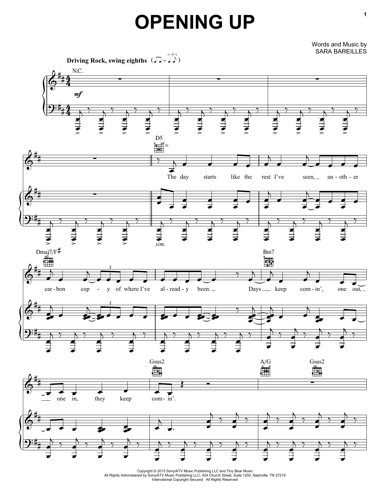 Produktbild zu: Opening Up (from Waitress The Musical)