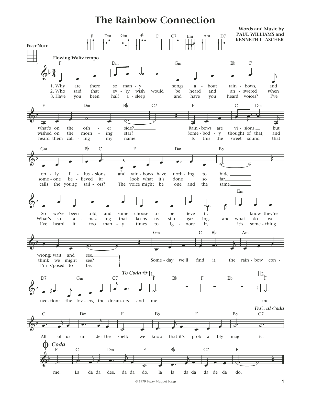 Product gallery: Page 1 of 1 The Rainbow Connection (from The Daily Ukulele) (arr. Liz and Jim Beloff), Paul Williams