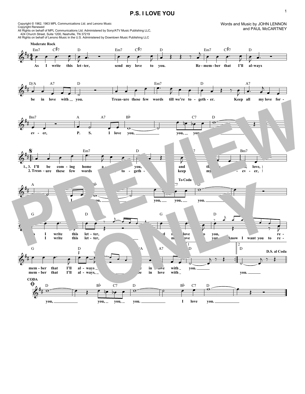 Produktgalerie: Seite 1 von 1 P.S. I Love You, The Beatles, Melodieinstrument